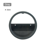Round Iron Wall Vase Home Living Room Hanging Basket Decorative Flower Pot Wall Decor Succulent Plant Planters Art Glass Vases Gray L