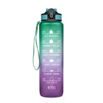 900ml Water Bottle : Motivational Sport Water Bottle (Leakproof) C-green