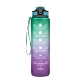 1 Liter Water Bottle Motivational Sport Water Bottle Leakproof Drinking Bottles Outdoor Travel Gym Fitness Jugs For Kitchen C-green 1000ML