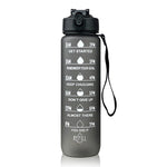 1 Liter Water Bottle Motivational Sport Water Bottle Leakproof Drinking Bottles Outdoor Travel Gym Fitness Jugs For Kitchen B-black 1000ML