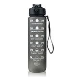 1 Liter Water Bottle Motivational Sport Water Bottle Leakproof Drinking Bottles Outdoor Travel Gym Fitness Jugs For Kitchen B-black 1000ML