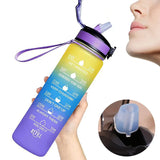 900ml Water Bottle : Motivational Sport Water Bottle (Leakproof)