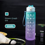 900ml Water Bottle : Motivational Sport Water Bottle (Leakproof) Green