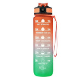 900ml Water Bottle : Motivational Sport Water Bottle (Leakproof) Orange