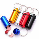 Metal pill container keychain