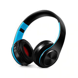 Foldable Wireless Bluetooth Stereo Headset with TF Card Slot- USB Charging Blue
