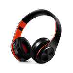Foldable Wireless Bluetooth Stereo Headset with TF Card Slot- USB Charging Orange