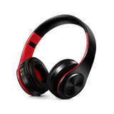 Foldable Wireless Bluetooth Stereo Headset with TF Card Slot- USB Charging Red