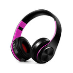 Foldable Wireless Bluetooth Stereo Headset with TF Card Slot- USB Charging Rose