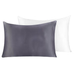 Mulberry Silk Pillow Cases Set of 2 in Various Colors Dark Gray