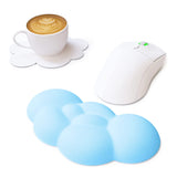 Hand Support Ergonomic Cloud Memory Foam Wrist Rest with Coaster Blue White