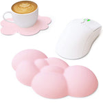 Hand Support Ergonomic Cloud Memory Foam Wrist Rest with Coaster Pink