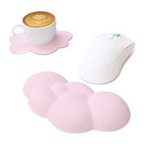 Hand Support Ergonomic Cloud Memory Foam Wrist Rest with Coaster Plain pink