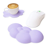 Hand Support Ergonomic Cloud Memory Foam Wrist Rest with Coaster Purple