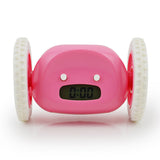 LED Lazy Running Electronic Digital Alarm Clock- Battery Operated Pink