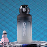 1.3L Gradient Color Sports Water Drinking Bottle with Straw and Time Marker