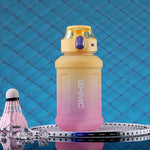 1.3L Gradient Color Sports Water Drinking Bottle with Straw and Time Marker