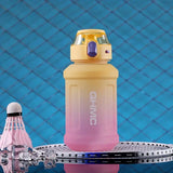 1.3L Gradient Color Sports Water Drinking Bottle with Straw and Time Marker