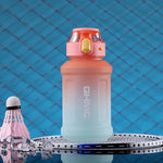 1.3L Gradient Color Sports Water Drinking Bottle with Straw and Time Marker