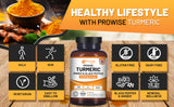 Prowise Organic Turmeric 1440mg with Black Pepper & Ginger |120 Vegan Capsules with Active Ingredient Curcumin I Made in The UK