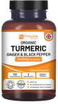 Prowise Organic Turmeric 1440mg with Black Pepper & Ginger |120 Vegan Capsules with Active Ingredient Curcumin I Made in The UK