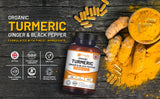 Prowise Organic Turmeric 1440mg with Black Pepper & Ginger |120 Vegan Capsules with Active Ingredient Curcumin I Made in The UK
