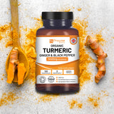 Prowise Organic Turmeric 1440mg with Black Pepper & Ginger |120 Vegan Capsules with Active Ingredient Curcumin I Made in The UK