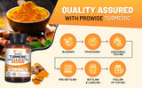 Prowise Organic Turmeric 1440mg with Black Pepper & Ginger |120 Vegan Capsules with Active Ingredient Curcumin I Made in The UK