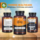 Prowise Vitamin D3 4000IU & K2 MK7 100μg Vegetarian Tablets I 180 ( 6 Months Supply)