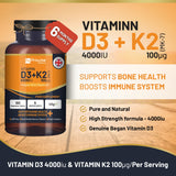 Prowise Vitamin D3 4000IU & K2 MK7 100μg Vegetarian Tablets I 180 ( 6 Months Supply)
